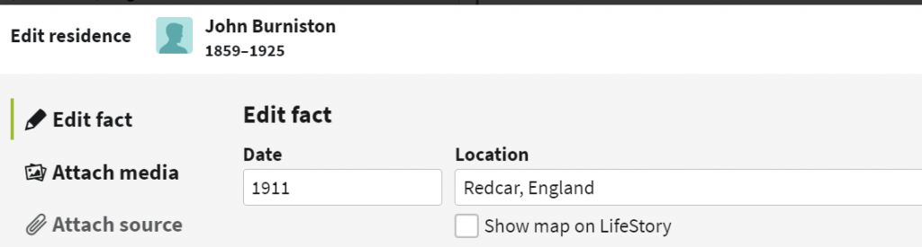 screenshot of a hint result from Ancestry